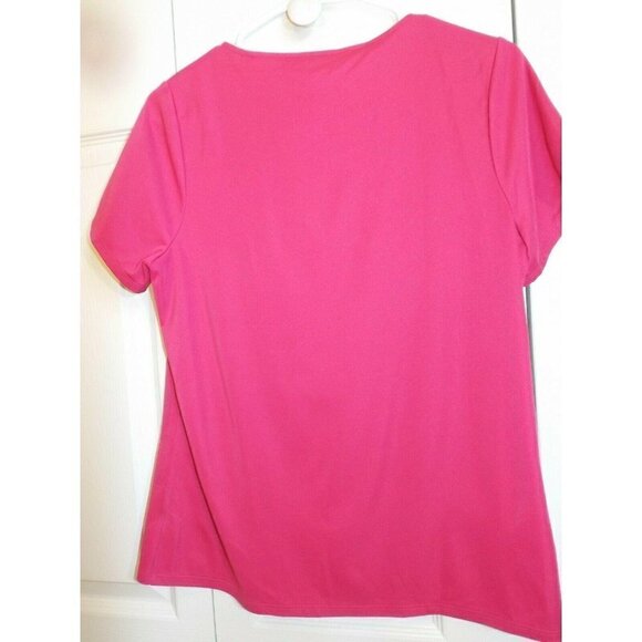 Coldwater Creek S (8) Deep Pink Short Sleeve tee slinky office business - Picture 3 of 3